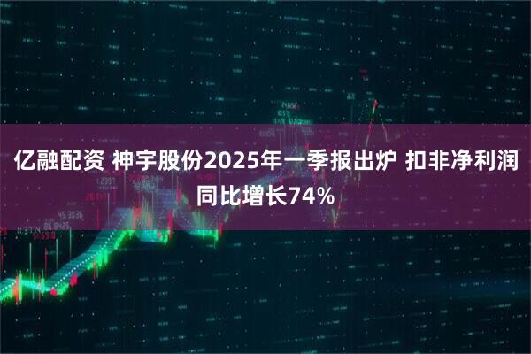 亿融配资 神宇股份2025年一季报出炉 扣非净利润同比增长74%